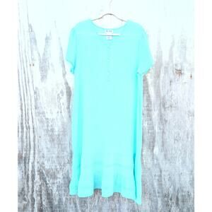 Vintage Blair 100% Cotton Nightgown Aqua Women's Large